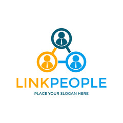 Link or connection people template logo. Modern design and colorful