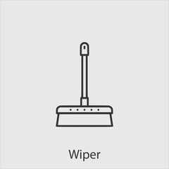 Wiper icon vector icon.Editable stroke.linear style sign for use web design and mobile apps,logo.Symbol illustration.Pixel vector graphics - Vector