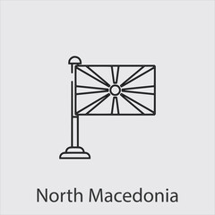 North Macedonia icon vector icon.Editable stroke.linear style sign for use web design and mobile apps,logo.Symbol illustration.Pixel vector graphics - Vector