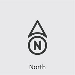 north icon vector icon.Editable stroke.linear style sign for use web design and mobile apps,logo.Symbol illustration.Pixel vector graphics - Vector