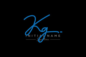 Initial KG signature logo template vector. Hand drawn Calligraphy lettering Vector illustration.