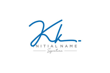 Initial KK signature logo template vector. Hand drawn Calligraphy lettering Vector illustration.