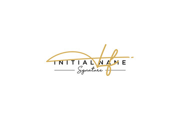Initial LF signature logo template vector. Hand drawn Calligraphy lettering Vector illustration.
