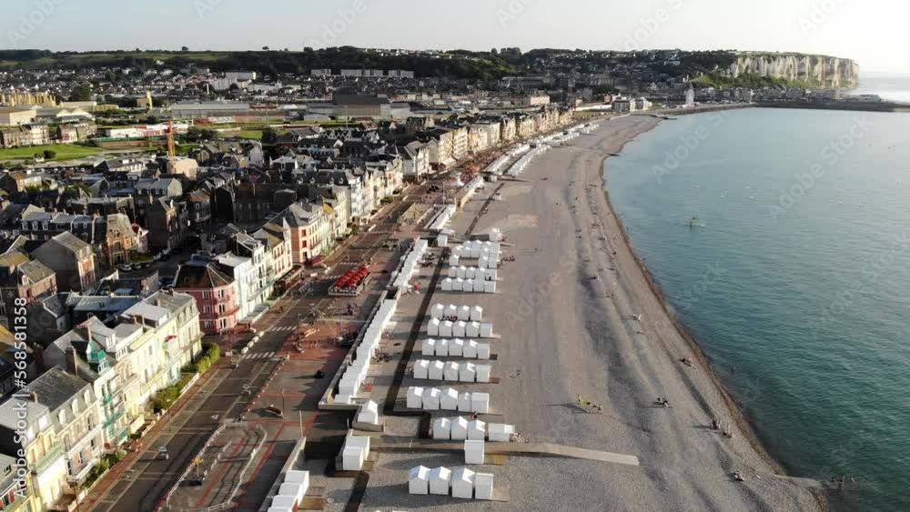 Wall mural picturesque panoramic landscape of mers-les-bains, somme, hauts-de-france department of normandy in 