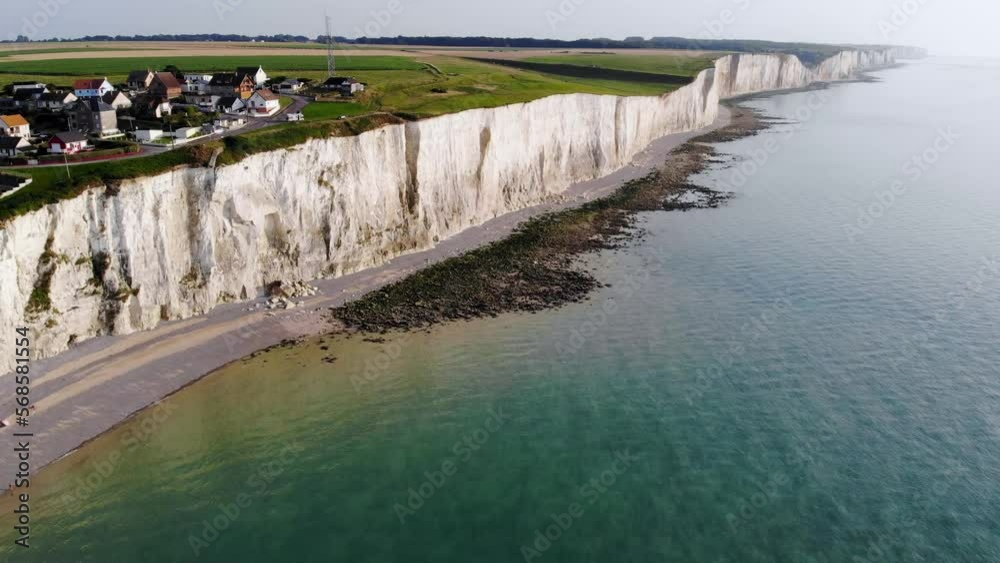 Canvas Prints Picturesque panoramic landscape of white chalk cliffs near Ault, Somme, Hauts-de-France department of Normandy in France