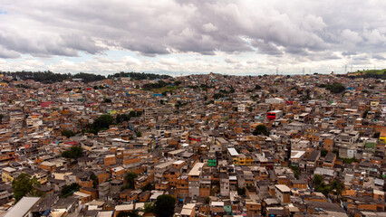 Aerial view of Barrio da Brasilandia in Sao Paulo Brazil