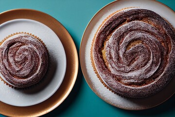 Fototapeta premium Vertical shot of delicious fruit cake Generative AI