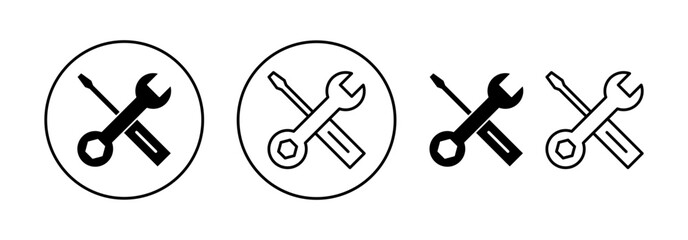 Repair tools icon vector for web and mobile app. tool sign and symbol. setting icon. Wrench and screwdriver. Service