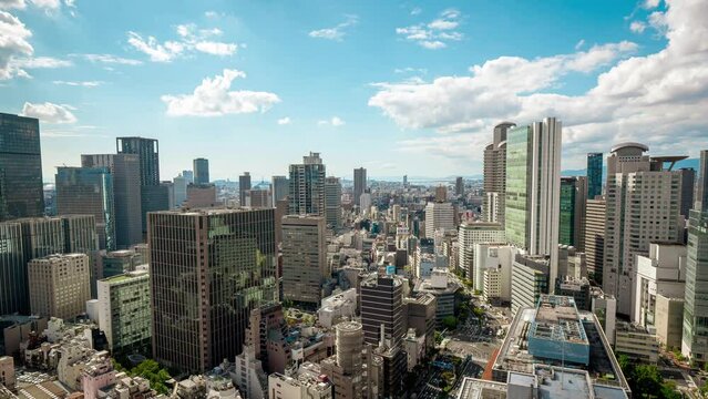 大阪梅田のオフィス街のタイムラプス動画