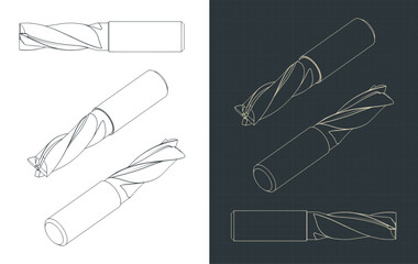 Mill cutter blueprints © blacklight_trace