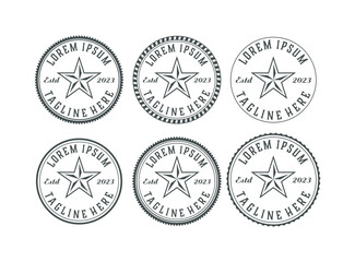 star logo design vintage set, vector illustration eps 10