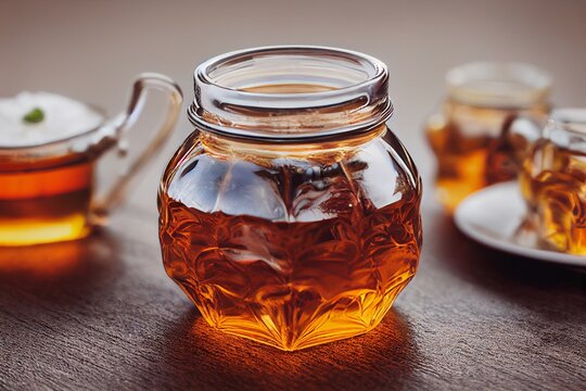 Vertical shot of delicious freshly harvested organic honey Generative AI
