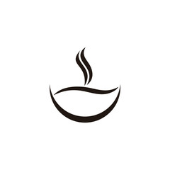 simple bowl hot food smoke logo vector