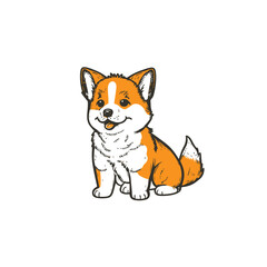 Adorable Hand Drawn Dog, A cute and whimsical illustration of a dog with a unique personality, perfect for children's rooms, baby nurseries, or animal lovers.