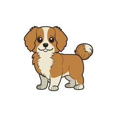 Adorable Hand Drawn Dog, A cute and whimsical illustration of a dog with a unique personality, perfect for children's rooms, baby nurseries, or animal lovers.