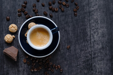 Espresso cup on dark background