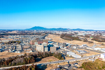 Obraz premium 万博記念公園駅周辺のつくば市内の街並み（茨城県）