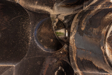 Phrygian Valley (Frig Vadisi). Ancient caves, stone houses and rock tombs in Ayazini. Thousands of...