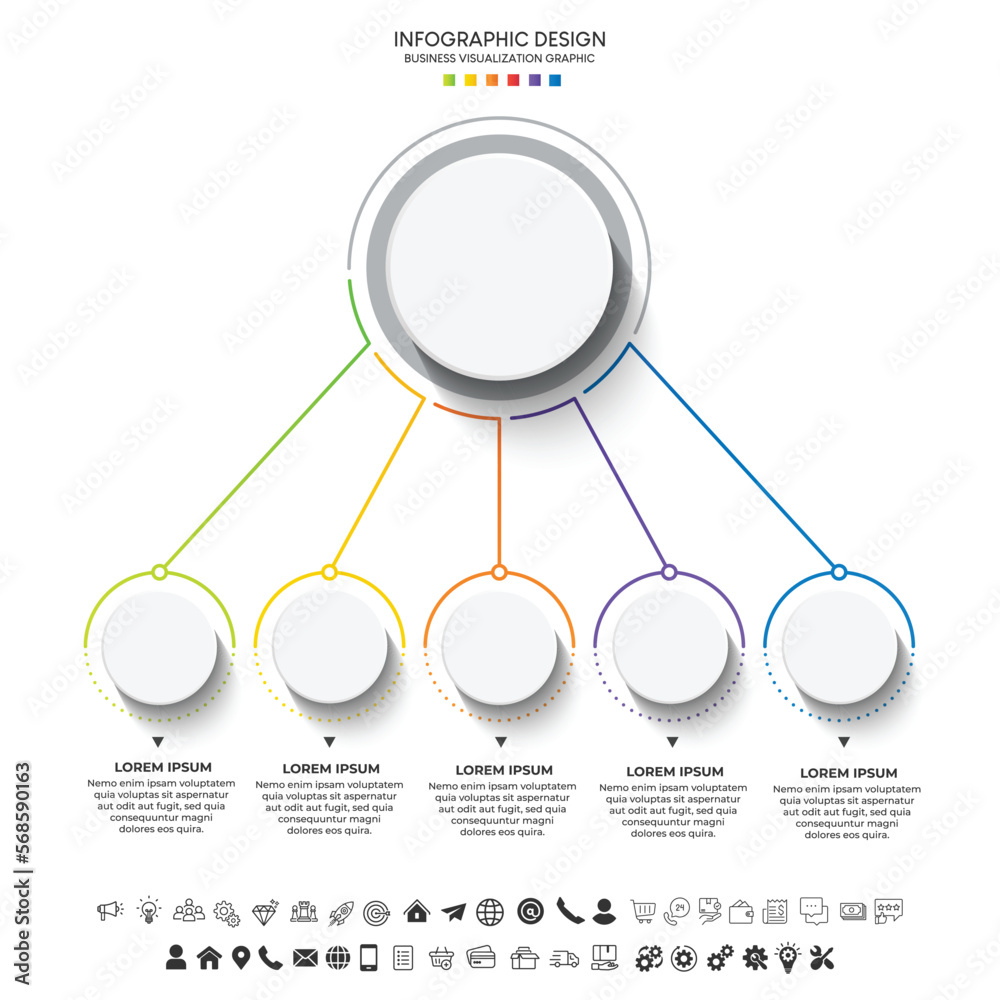 Poster Steps business data visualization timeline process infographic template design with icons