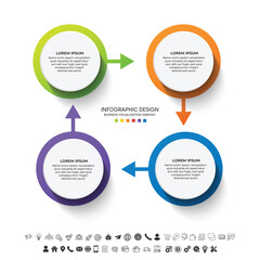 Steps business data visualization timeline process infographic template design with icons