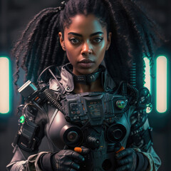 Sci-Fi Young African American Teen Astronaut