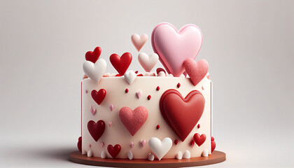Heart valentines love  cake