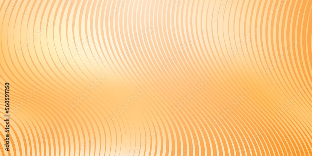 Wall mural Abstract background of wavy lines in yellow colors