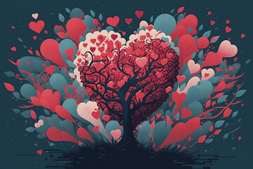 Valentine's day background design. Digital art, generative ai.