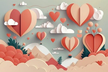 Valentine's day background design. Digital art, generative ai.
