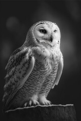 Horizontal shot of cute owl charismatic design Generative AI