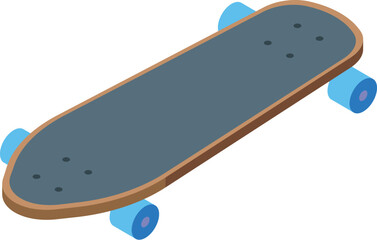 Longboard activity icon isometric vector. Retro board. Wheel skate