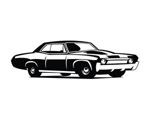 Chevrolet muscle car logo silhouette. isolated on white background side view. Best for badges, emblems, icons, car industry and available in eps 10.