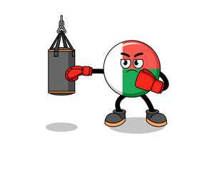 Illustration of madagascar flag boxer