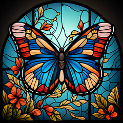 Fototapeta premium stained glass butterfly
