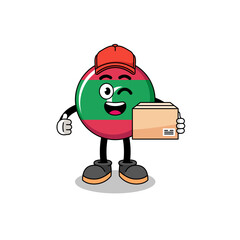 maldives flag mascot cartoon as an courier