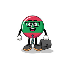 maldives flag mascot as a businessman