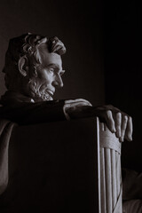 Partial View of the Statue in  the Abraham Lincoln Statue in Washington, D.C. - with Copy Space,...