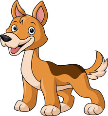 Cute dog cartoon on white background