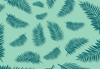 Fototapeta na wymiar Palm leaves pattern design. Palm leaves hand drawing vector pattern