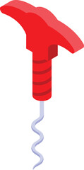 Corkscrew icon isometric vector. Wine drink. Food bar