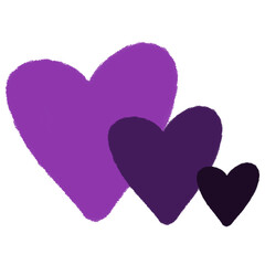 Corazones distintos tamaños, distintos tonos, superpuestos, lisos, san valentín, diseño original ilustración sin fondo