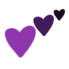 Corazones distintos tamaños, diagonal, distintos tonos. lisos, san valentín, diseño original ilustración sin fondo