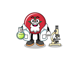 Mascot of morocco flag as a scientist