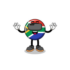 Illustration of south africa flag with a vr headset