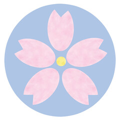 Simple icon of cherry blossom; transparent