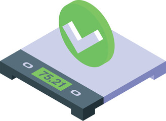 Weight scales icon isometric vector. Sport diet. Fitness digital