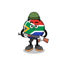 Obraz na płótnie Canvas Cartoon of south africa flag soldier