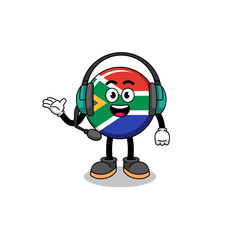 Mascot Illustration of south africa flag as a customer services