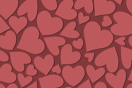 Wz&oacute;r w ręcznie rysowane serca. Ładny romantyczny nadruk. Walentynkowa tekstura, ślubna inspiracja. Wz&oacute;r powtarzalny.