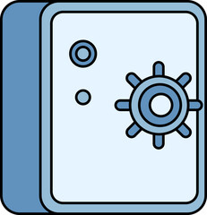 Bank safe security equipment protection key business financial Colored Outline